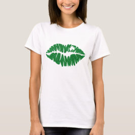 Groene Girly Glitter Shamrock Lips | St. Patrick's Tri-Blend Shirt