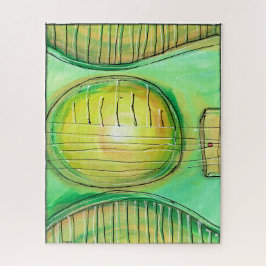 Groene gitaar 2 legpuzzel