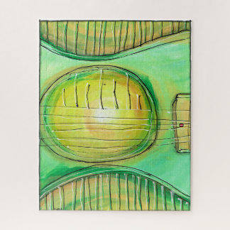 Groene gitaar 2 legpuzzel