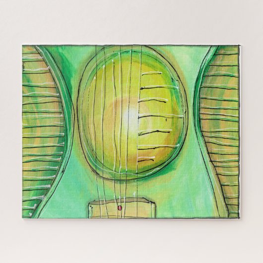 Groene gitaar 2 legpuzzel (Horizontaal)