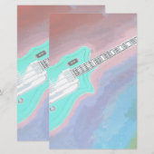 Groene Gitaar Briefpapier (Voorkant / Achterkant)
