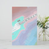 Groene Gitaar Briefpapier (Staand voorkant)
