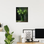 Groene Gladiolus Bloemen Art Print Poster (Thuiskantoor)