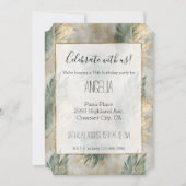 Groene Glam Chique Goud Tropische bladeren Kaart (Voorkant)