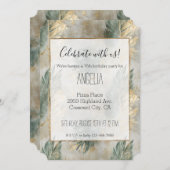 Groene Glam Chique Goud Tropische bladeren Kaart (Voorkant / Achterkant)