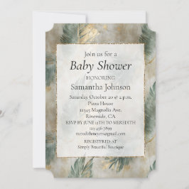 Groene Glam Chique Goud Wit Tropisch Bladeren Kaart