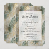 Groene Glam Chique Goud Wit Tropisch Bladeren Kaart (Voorkant / Achterkant)