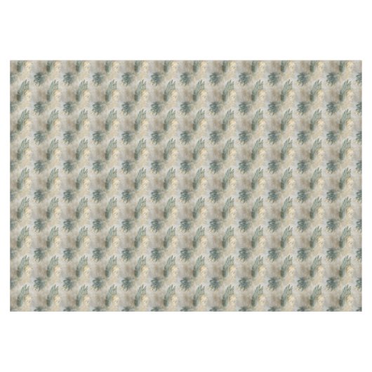 Groene Glam Chique Goud Wit Tropisch Bladeren Tafelkleed (Voorkant (Horizontaal))