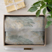 Groene Glam Chique Goud Wit Tropisch Bladeren Tissuepapier (Geschenk)