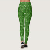 Groene Glam Glitter Schitteren St. Patrick's Day Leggings (Achterkant)