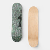 Groene glam sprankelende glitter pailletten persoonlijk skateboard (Voorkant)
