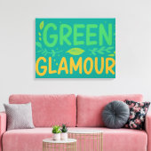 Groene Glamour Canvas Afdruk (Insitu (Woonkamer))