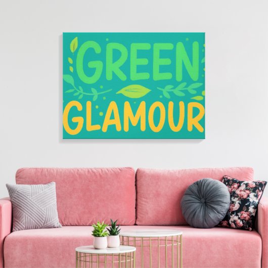 Groene Glamour Canvas Afdruk (Insitu (Woonkamer))