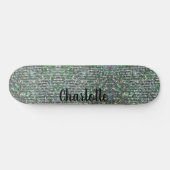Groene glamour glinsterende glitters sequins persoonlijk skateboard (Horizontaal)