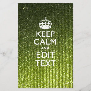 Groene glamour Keep Calm Jouw tekst Briefpapier