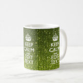 Groene glamour Keep Calm Jouw tekst Koffiemok (Voorkant rechts)