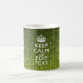 Groene glamour Keep Calm Jouw tekst Koffiemok (Center)