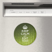 Groene glamour Keep Calm Jouw tekst Magneet (Insitu (Vaatwasser))