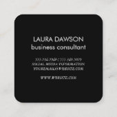 Groene Glamour Monogram Cirkel en Stripes Vierkante Visitekaartje (Achterkant)