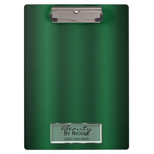 Groene Glans Elegante Glam Verpersoonlijkt Klembord (Voorkant)