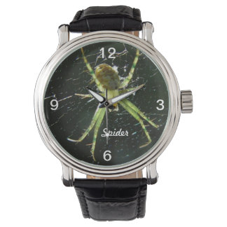 Groene glanzende spin horloge