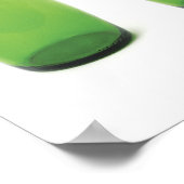 Groene glazen flessen met recycling en poster (Hoek)