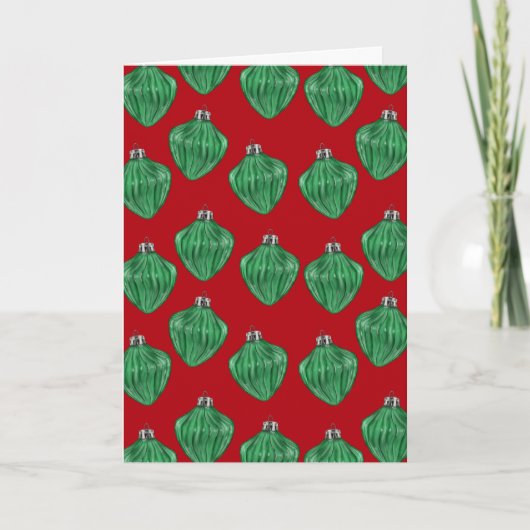 Groene glazen siervoorwerpen - Rode kaart (Voorkant)