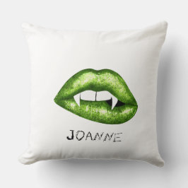 Groene glazen vampierlippen en spin dubbelzijdig kussen