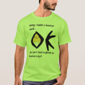 Groene 'Gleam in Eye' Basic Boomeranged T-shirt (Voorkant)