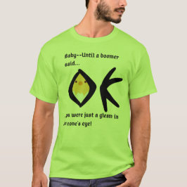 Groene 'Gleam in Eye' Basic Boomeranged T-shirt