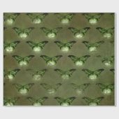 Groene Glimmer  Vlinder Cadeaupapier (Vlak)