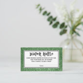 Groene Glitter Baby Shower Luier Raffle Kaarten (Staand voorkant)