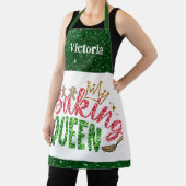 Groene glitter bakken koningin gepersonaliseerd schort (Insitu)