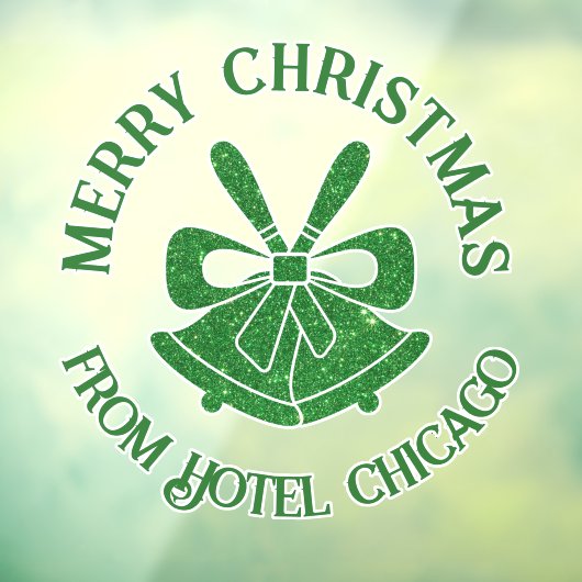 Groene Glitter Bells Custom Holiday Raamsticker (Vel 3)