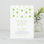 Groene Glitter Confetti sparen de Datum uitnodigen Save The Date (Staand voorkant)