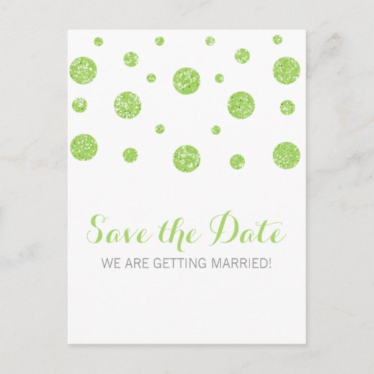 Groene Glitter Confetti sparen het Briefkaart van (Voorkant)
