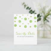 Groene Glitter Confetti sparen het Briefkaart van (Staand voorkant)