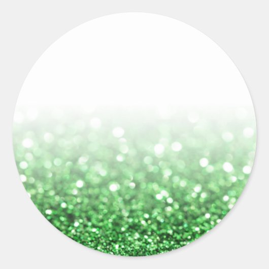 Groene Glitter Custom Trendy Ronde Sticker (Voorkant)