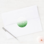 Groene Glitter Custom Trendy Ronde Sticker (Envelop)