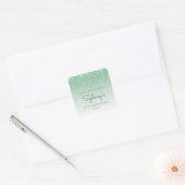 Groene glitter Drip 21ste verjaardag Dank u Vierkante Sticker (Envelop)