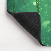 Groene Glitter Druppel Achtergrond Met Fonkelende Muismat (Hoek)