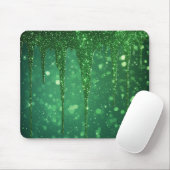Groene Glitter Druppel Achtergrond Met Fonkelende Muismat (Met muis)