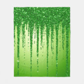 Groene Glitter Druppel Achtergrond Met Fonkeling Fleece Deken (Voorkant)