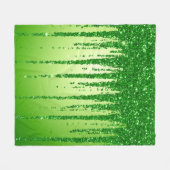 Groene Glitter Druppel Achtergrond Met Fonkeling Fleece Deken (Voorkant (Horizontaal))