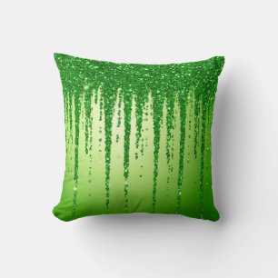 Groene Glitter Druppel Achtergrond Met Fonkeling Kussen