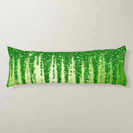 Groene Glitter Druppel Achtergrond Met Fonkeling Lichaamskussen
