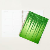 Groene Glitter Druppel Achtergrond Met Fonkeling Planner (Display)