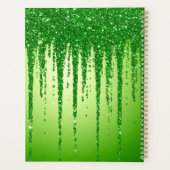 Groene Glitter Druppel Achtergrond Met Fonkeling Planner (Achterkant)