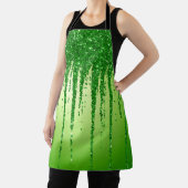 Groene Glitter Druppel Achtergrond Met Fonkeling Schort (Insitu)