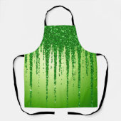 Groene Glitter Druppel Achtergrond Met Fonkeling Schort (Voorkant)